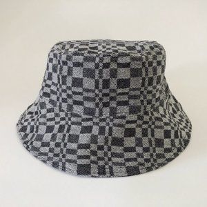 Handmade Gray Varied Check Bucket Hat